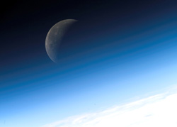 Moon above Earth's atmosphere (NASA)