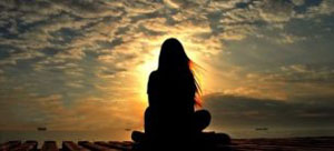woman and sunset