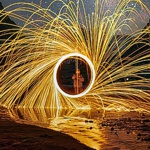 Zero/circle with sparklers